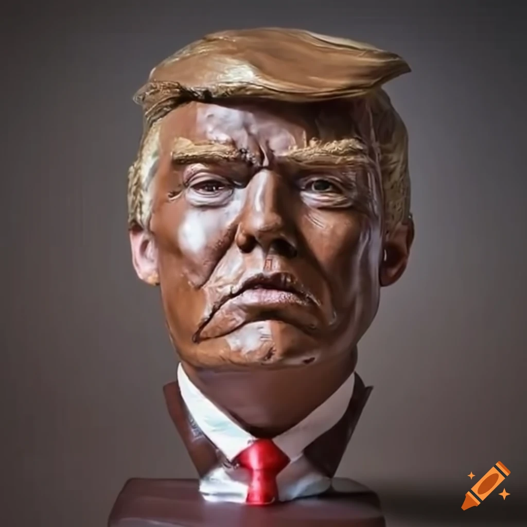 Donald trump statue made out of chocolate on Craiyon