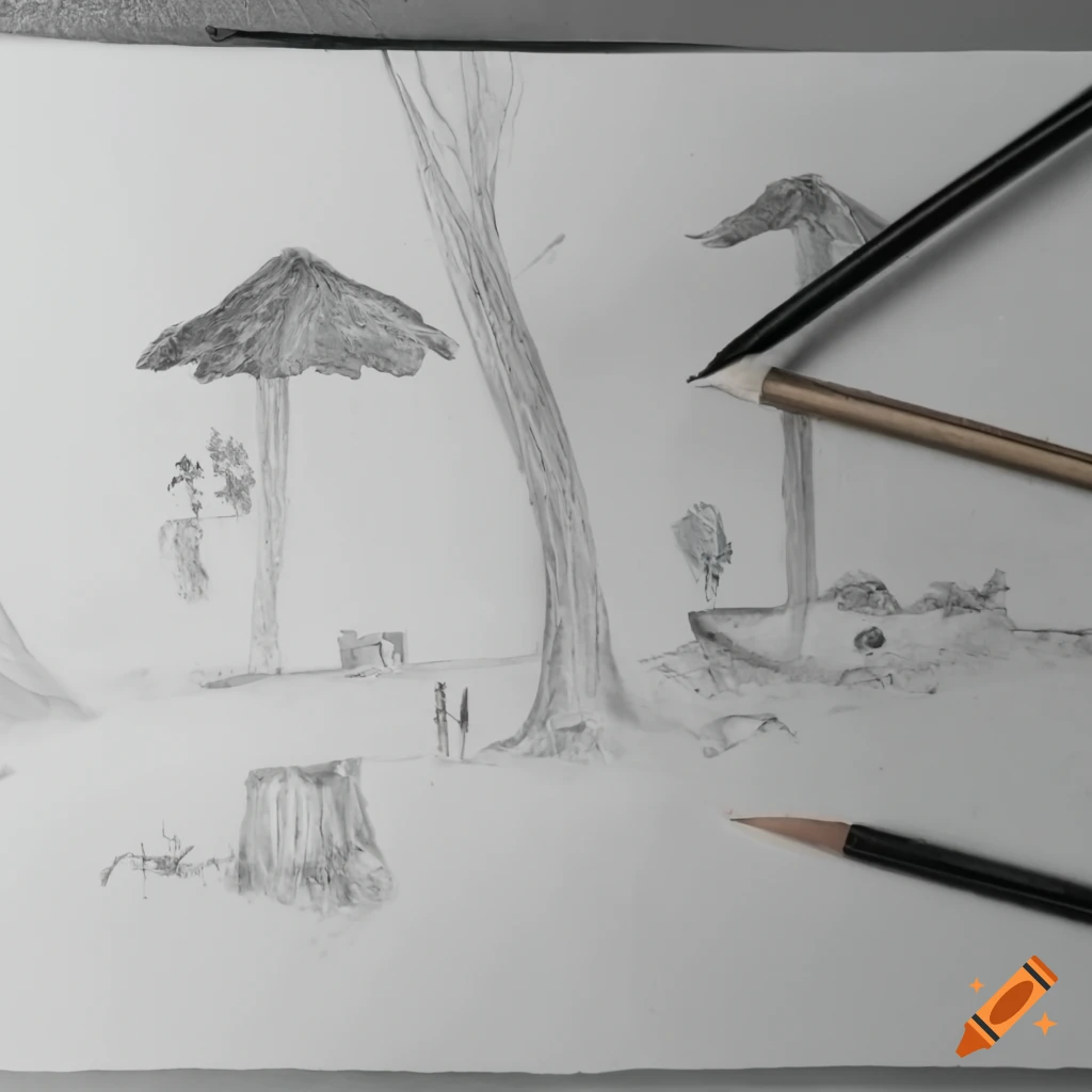 Landscape Drawing Easy, Pencil Drawing Tutorial, Nature Drawing with Pencil,  Village Scenery Drawing | by Creativecanvasbyparna | Medium