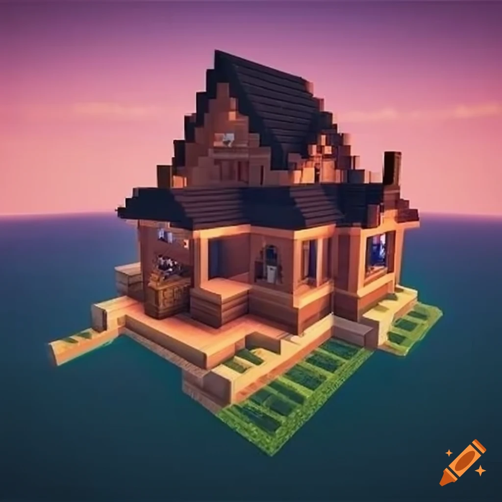 Minecraft house design on Craiyon
