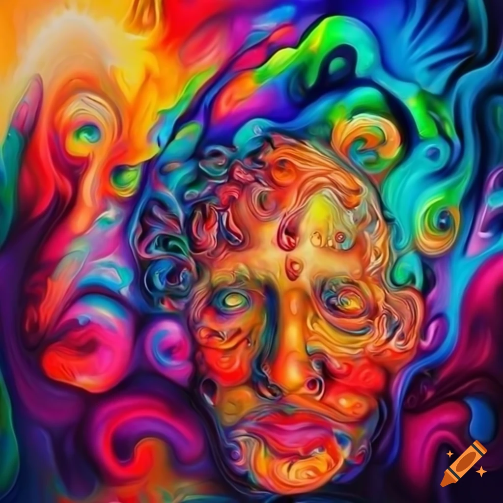 A psychedelic artwork showcasing vibrant visuals and intense sensations