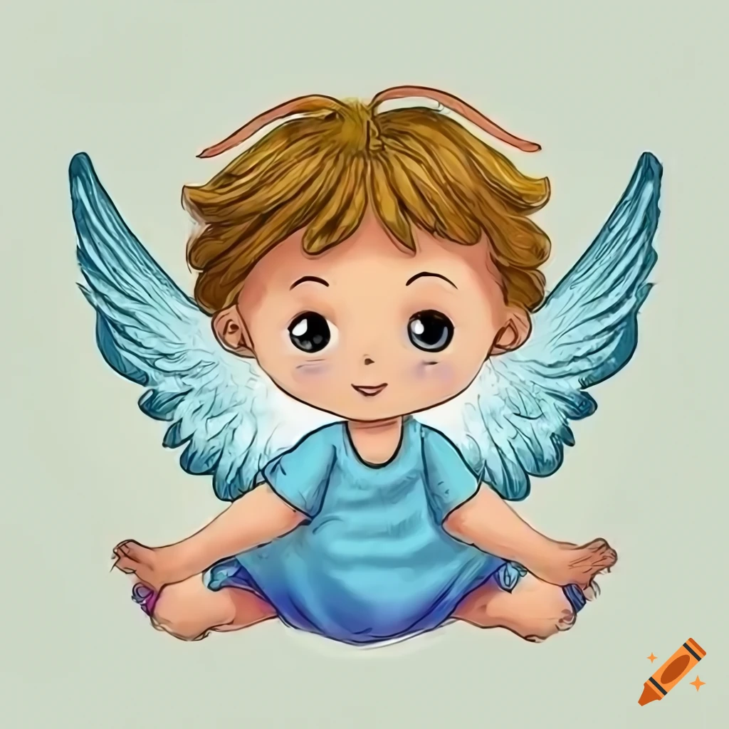 beautiful baby angel drawing
