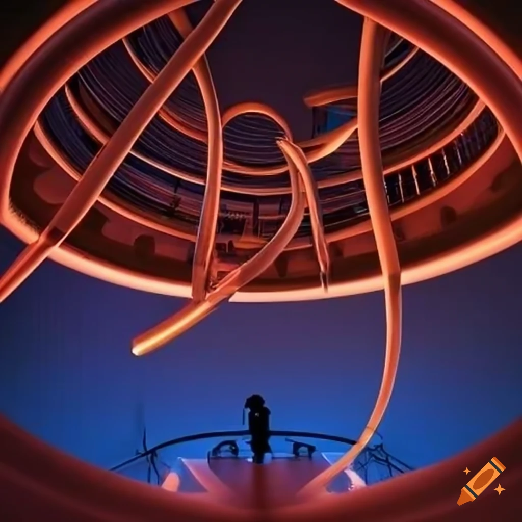 Dynamic lighting of an unusual structure on Craiyon