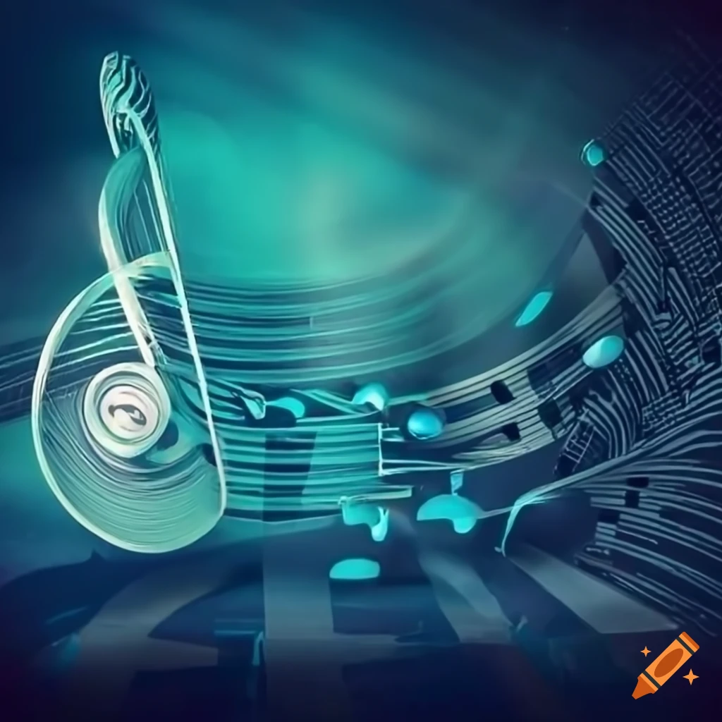 Music composition for many acoustic instrument with score paper