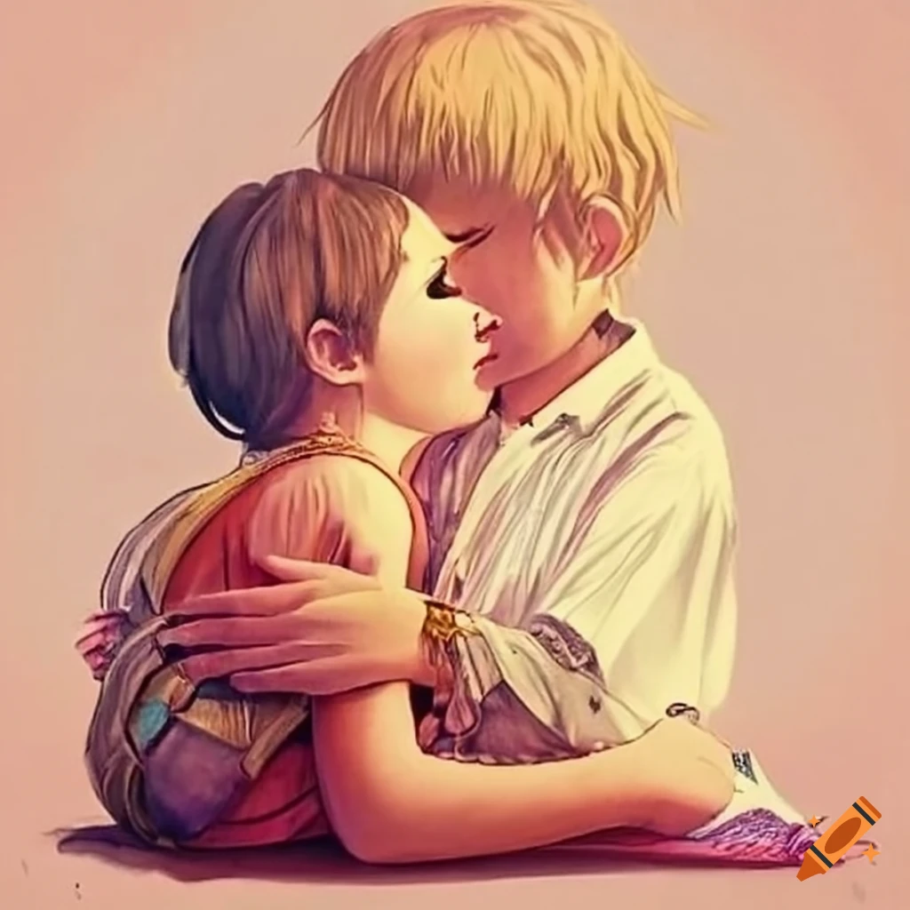 boy and girl hugging in love