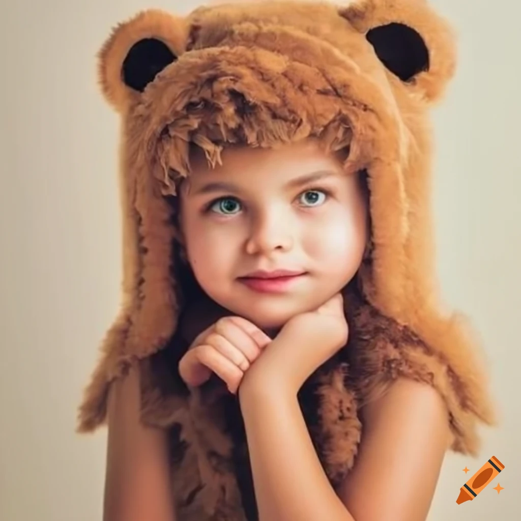 Girl dressed in bear costume