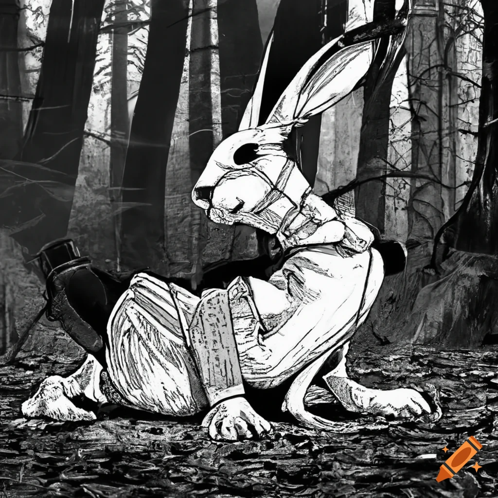 Nostalgic Logo of a breakdance Rabbit in black and white with a ghetto ...