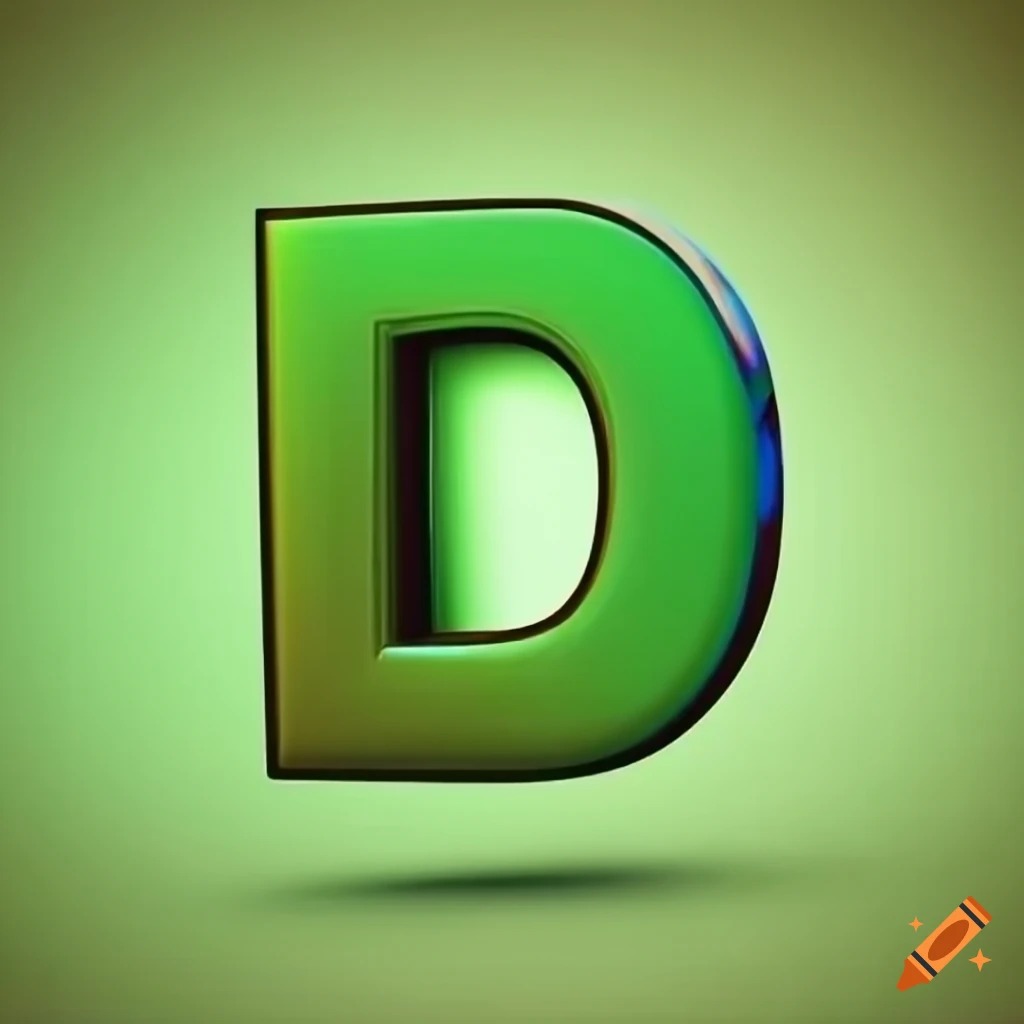 The letter Д on a vibrant green background on Craiyon