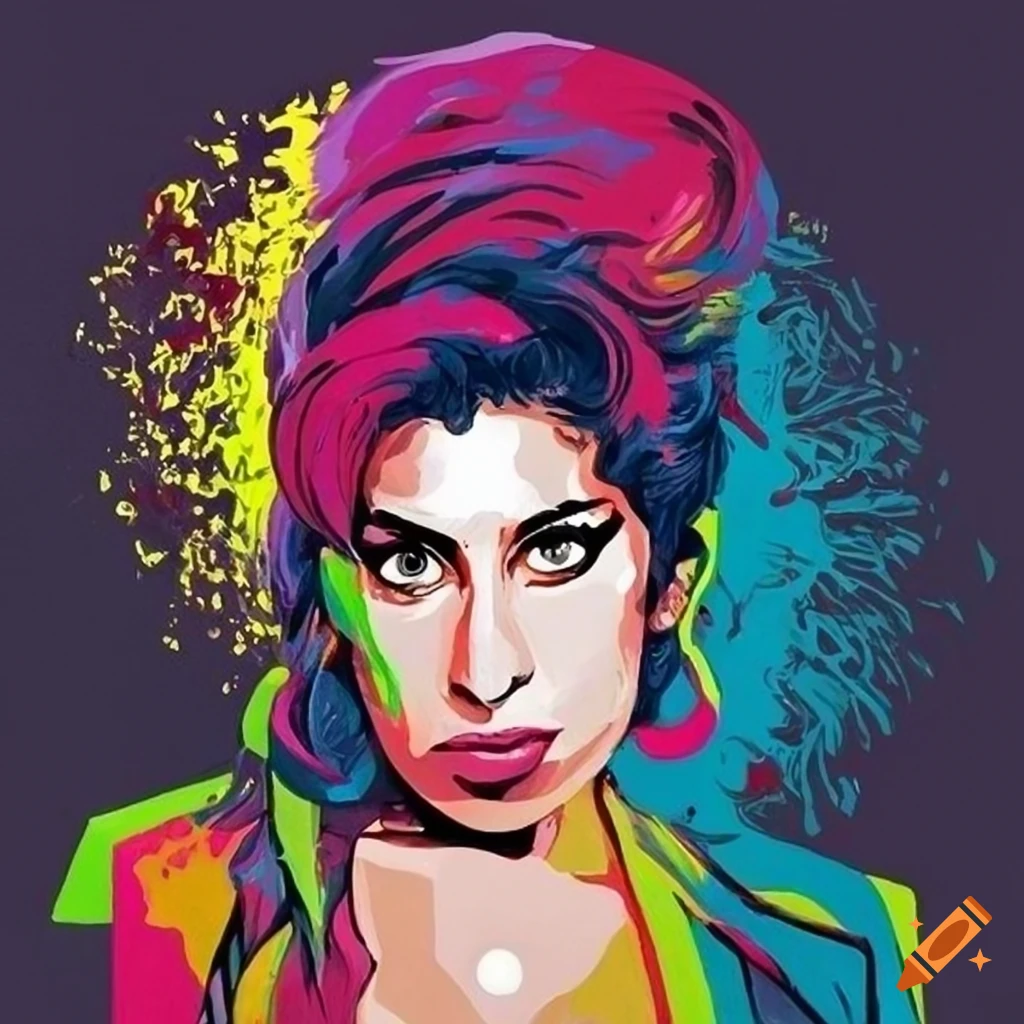 Amy winehouse abstract oil painting pop art on Craiyon