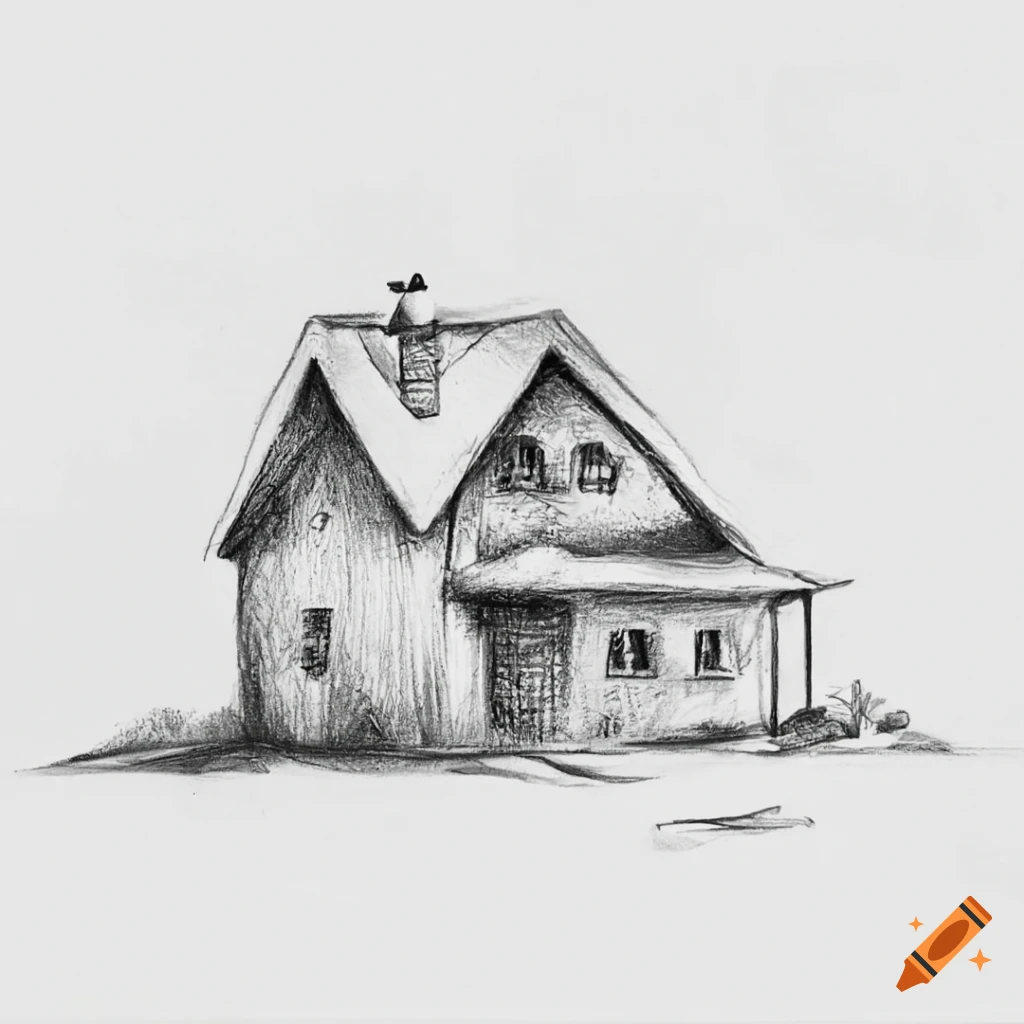 Minimalist one-line drawing of a house on Craiyon-saigonsouth.com.vn