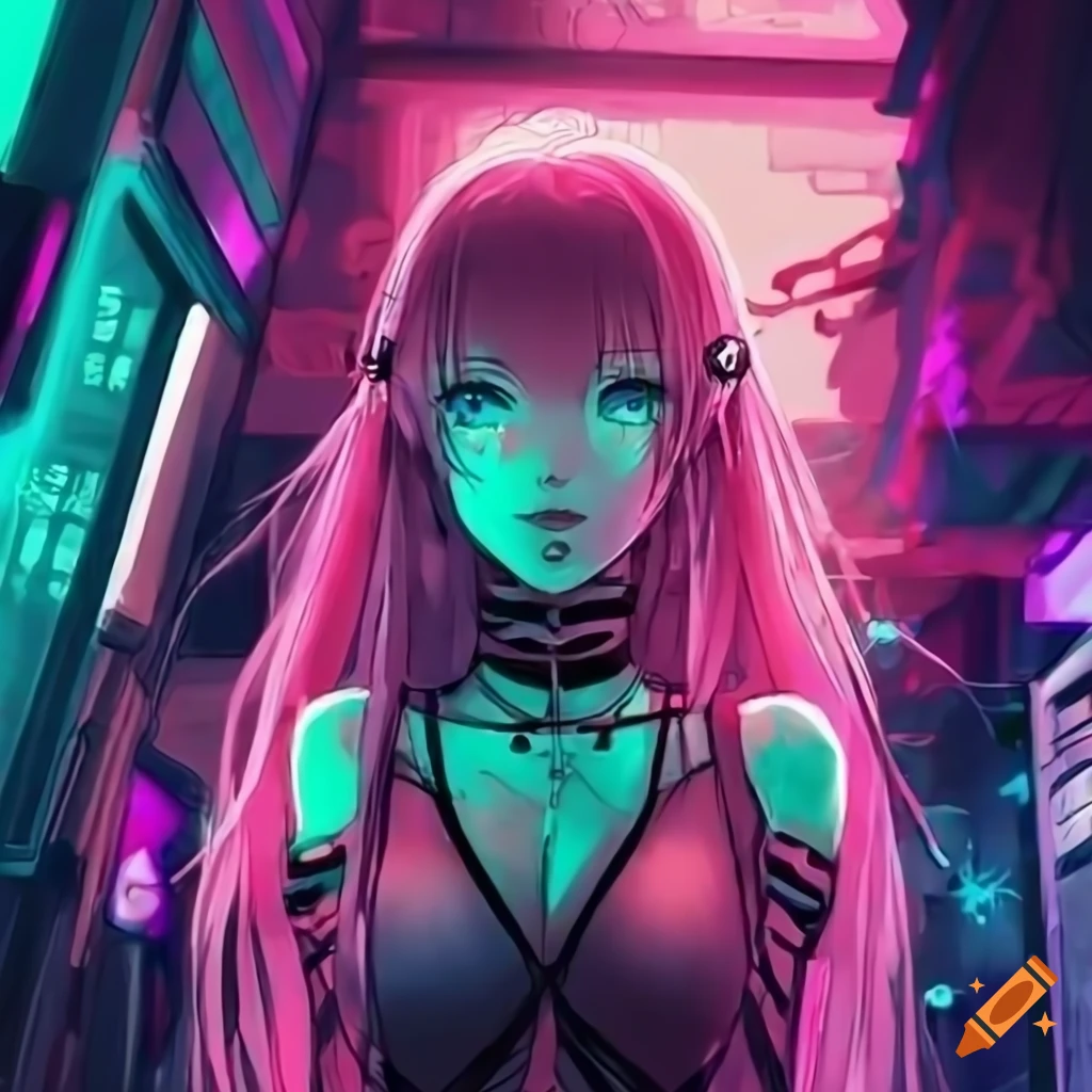 Anime Girl Purple Eyes Cyberpunk, anime-girl, anime, cyberpunk, artist,  artwork, HD wallpaper