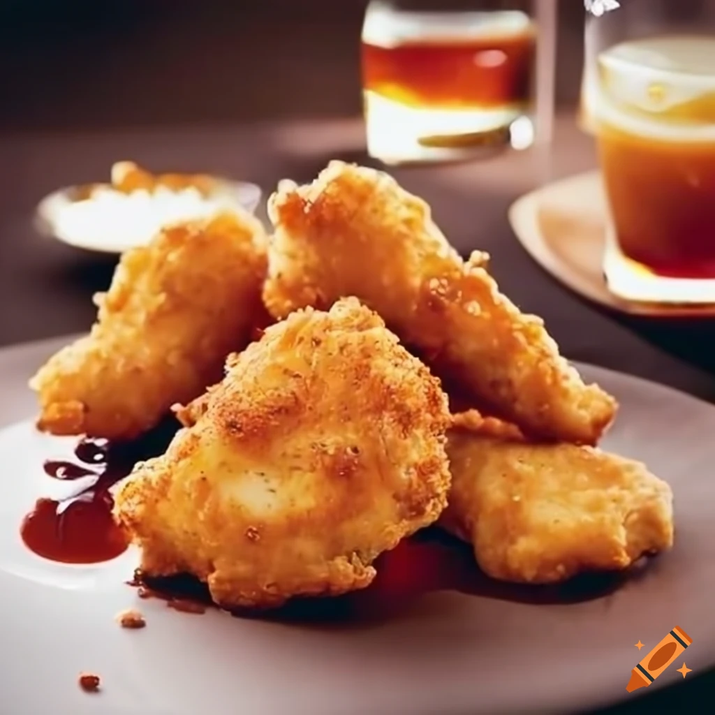 Chicken nugget with mapple syrup