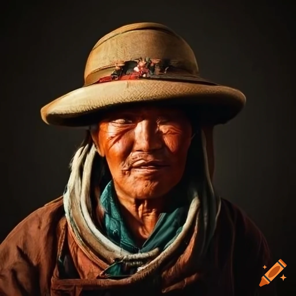 Tibetan cowboy portrait on Craiyon