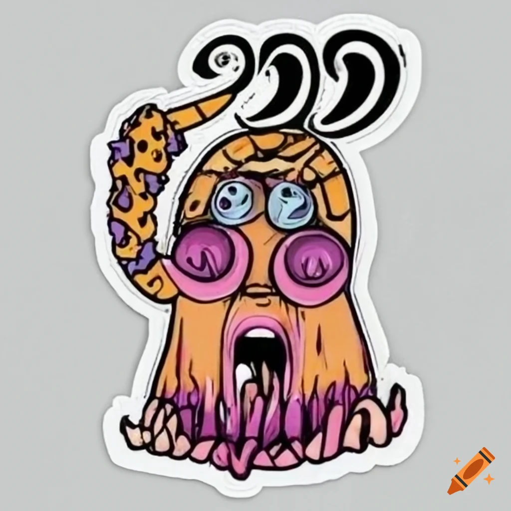 Weird design stickers on Craiyon