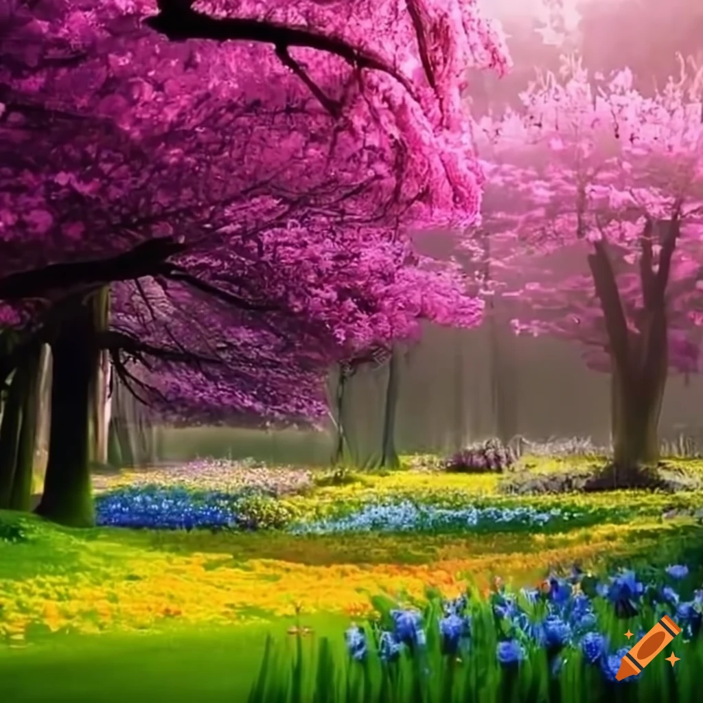 Fantastic spring garden, high-quality