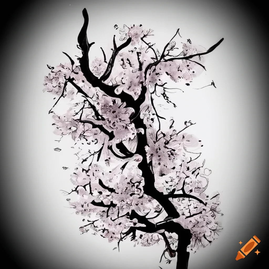 cherry blossom,cherry flowers,black and grey by Resident Artist Maura  Bisacchi: TattooNOW