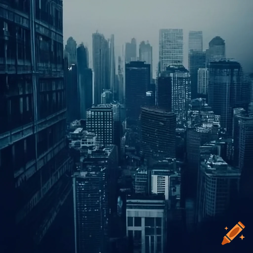 Picture of a gray big city in day time