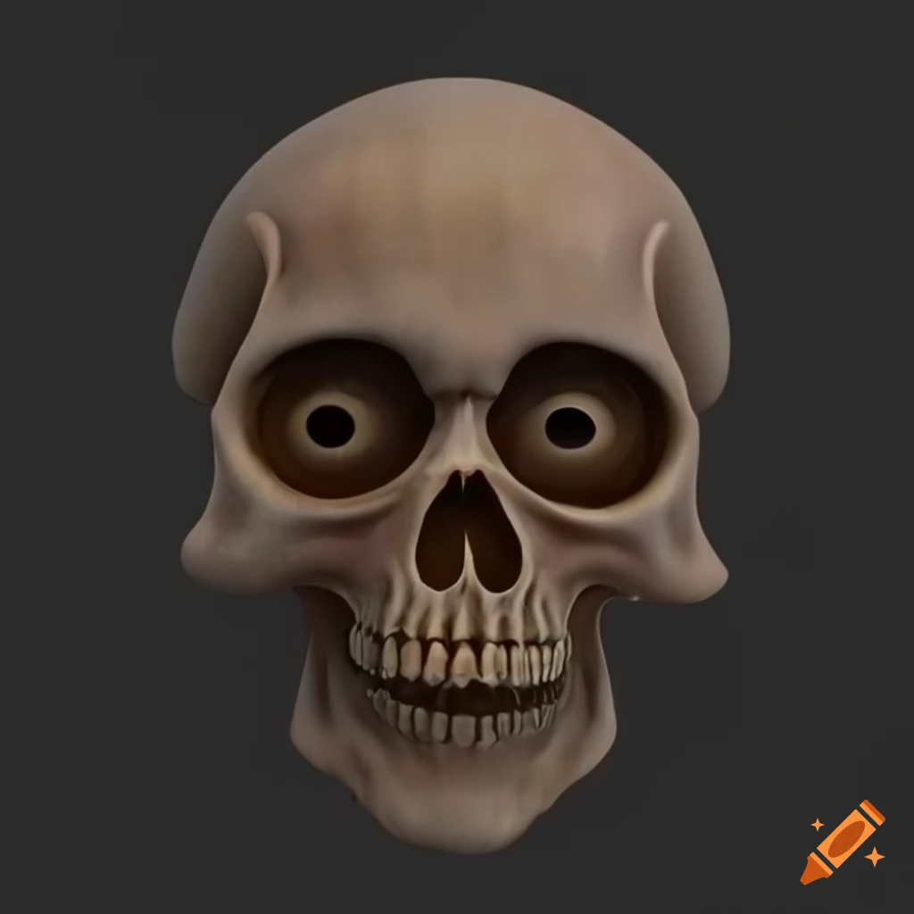 Realistic skull emoji