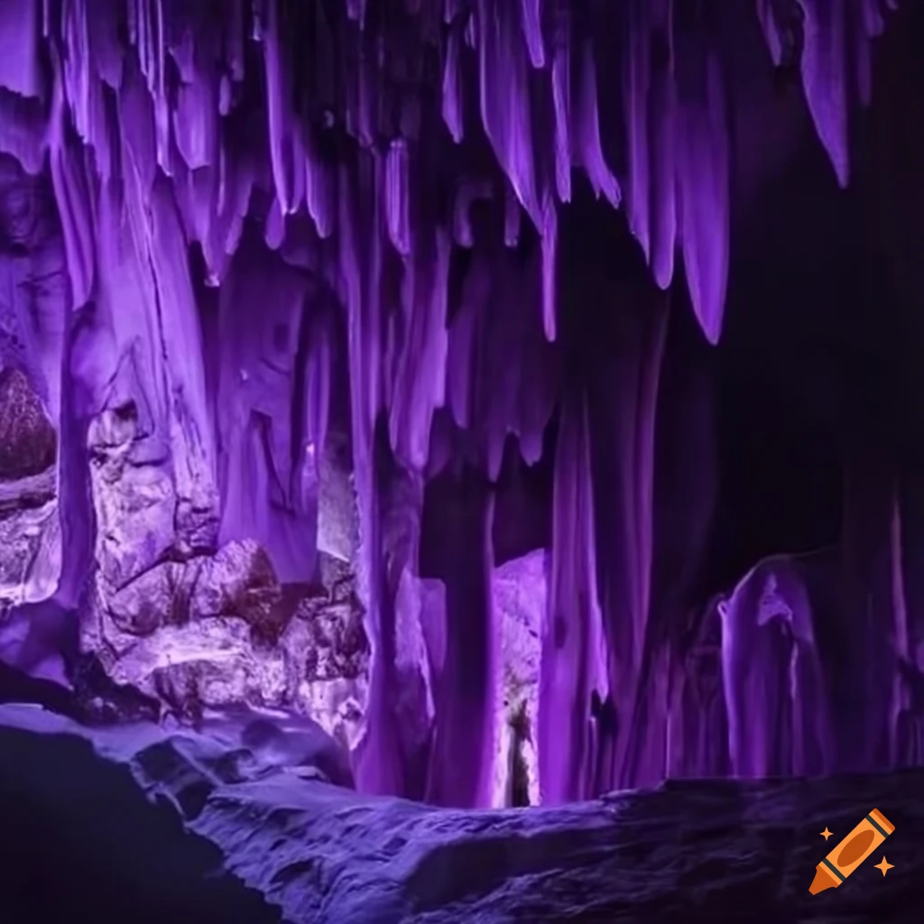 Crystal cave purple dark