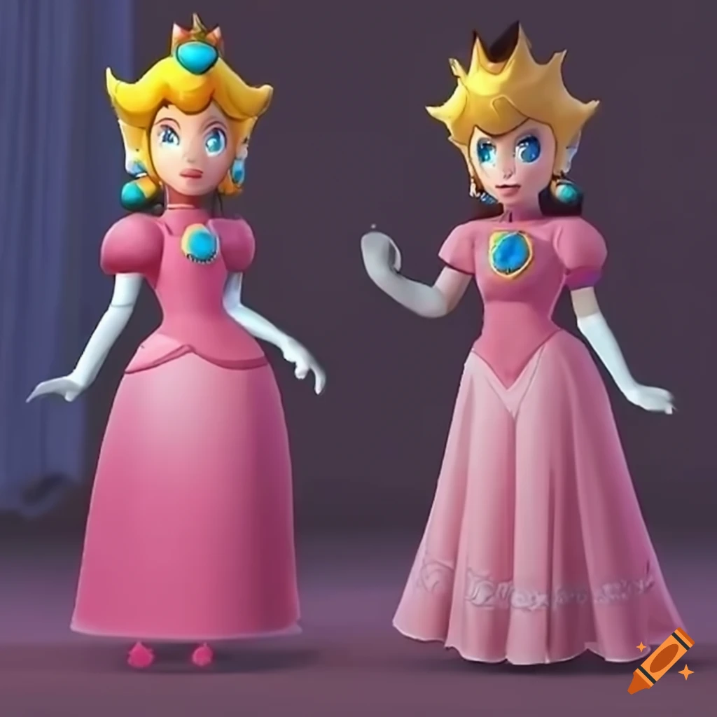 Link and princess peach switch outfits on Craiyon