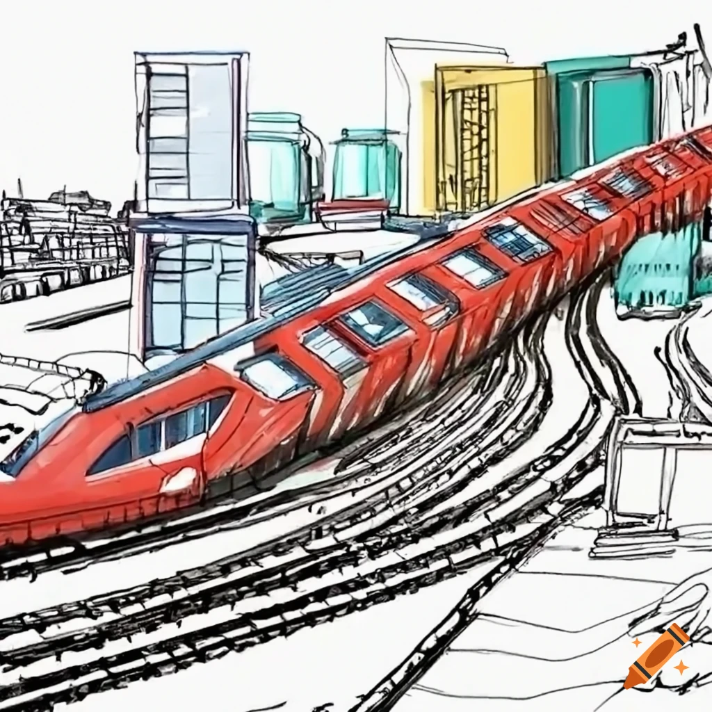 Pencil Sketch railway transport Stock Vector by ©Sentavio 117602518