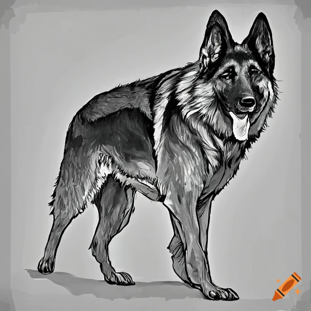 How to Draw a German Shepherd - Easy Drawing Art