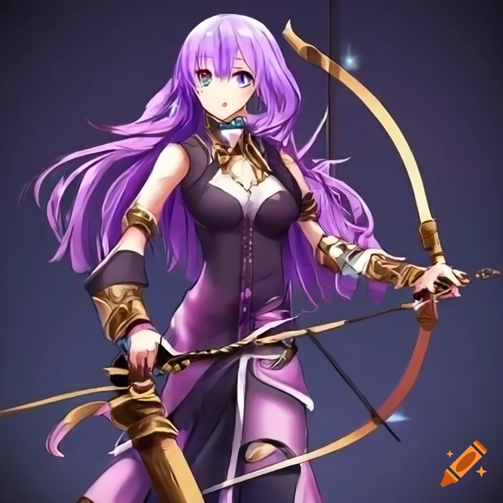 Anime Chibi Mangaka Female Archery, Anime, elf, bow png | PNGEgg