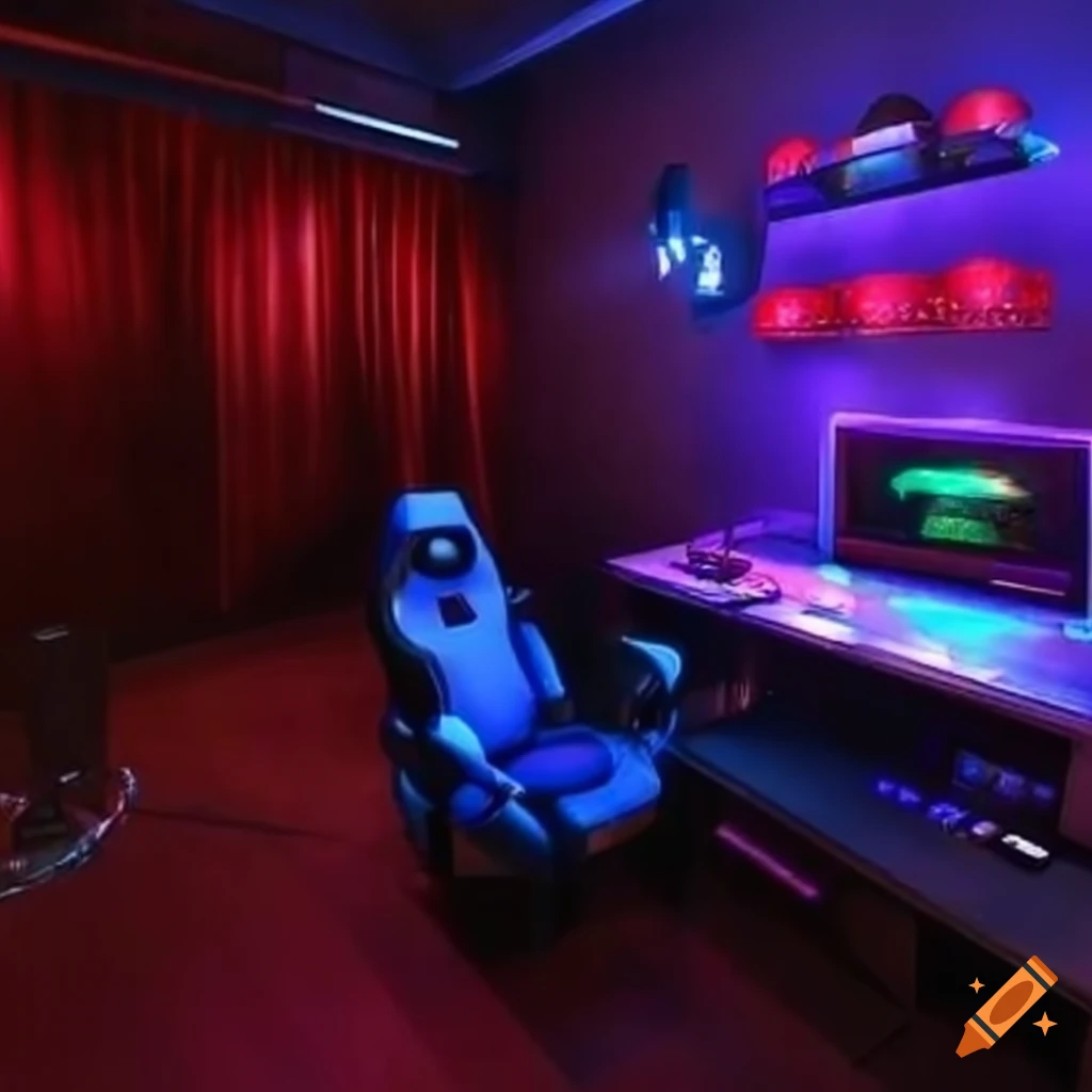 Gaming room interior design on Craiyon