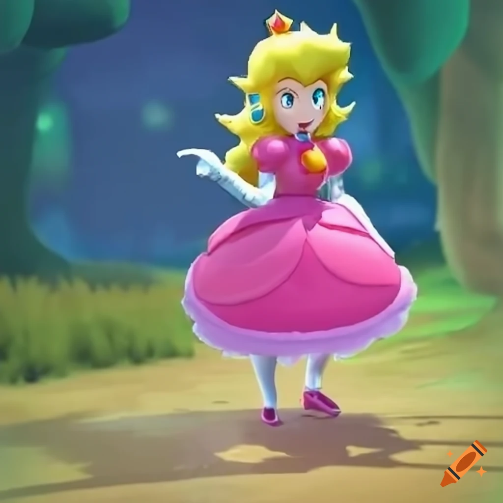 Link and princess peach switch outfits on Craiyon