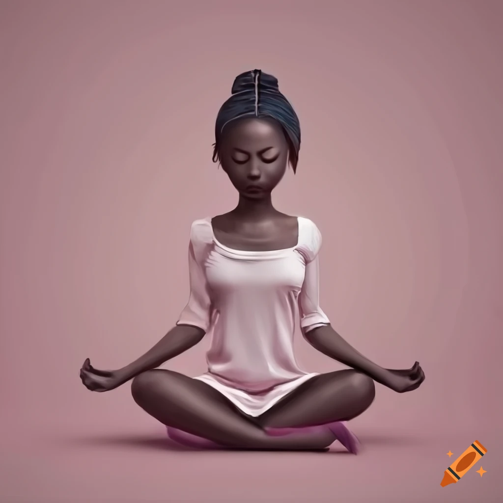 Woman meditation pose on Craiyon