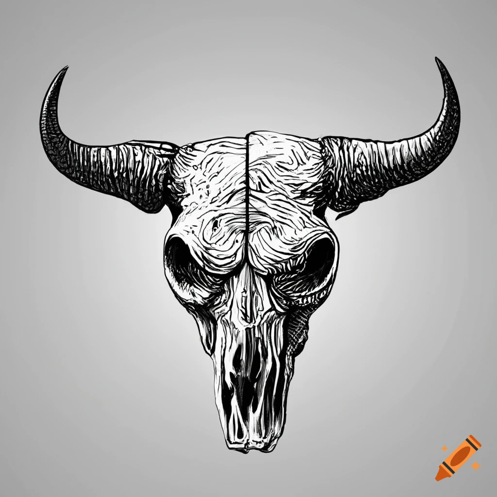 Sketch of bull head Royalty Free Vector Image - VectorStock