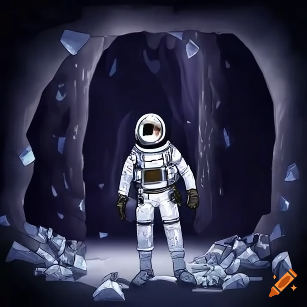 animated astronaut in darkness