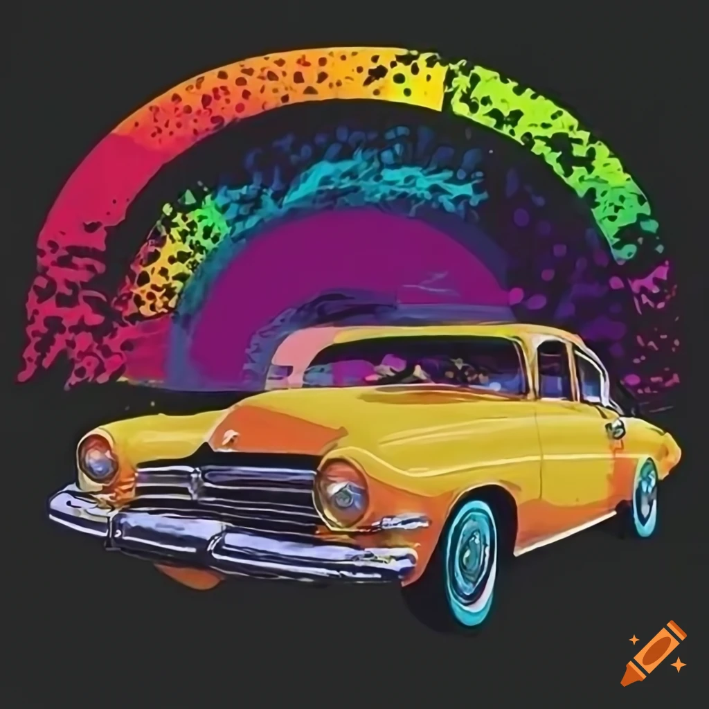 Classic car pop art on Craiyon