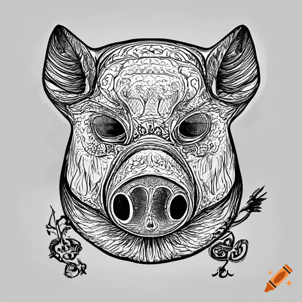Amazon.com : Fun Chibi Wild Boar Pig Swine Temporary Tattoo Water Resistant  Fake Body Art Set Collection - Black (One Sheet) : Beauty & Personal Care
