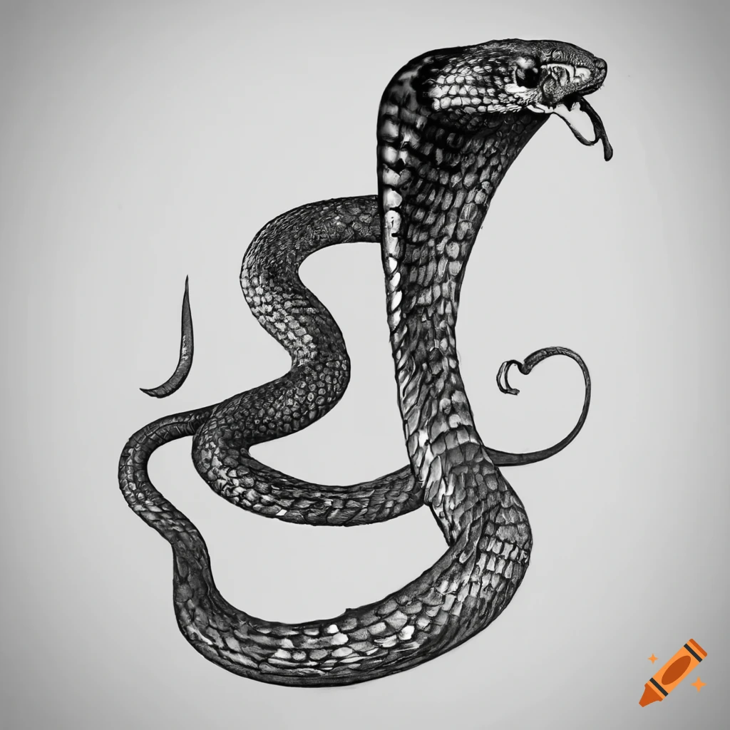 Hand Drawn Cobra Head stock illustration. Illustration of muzzle - 143954332