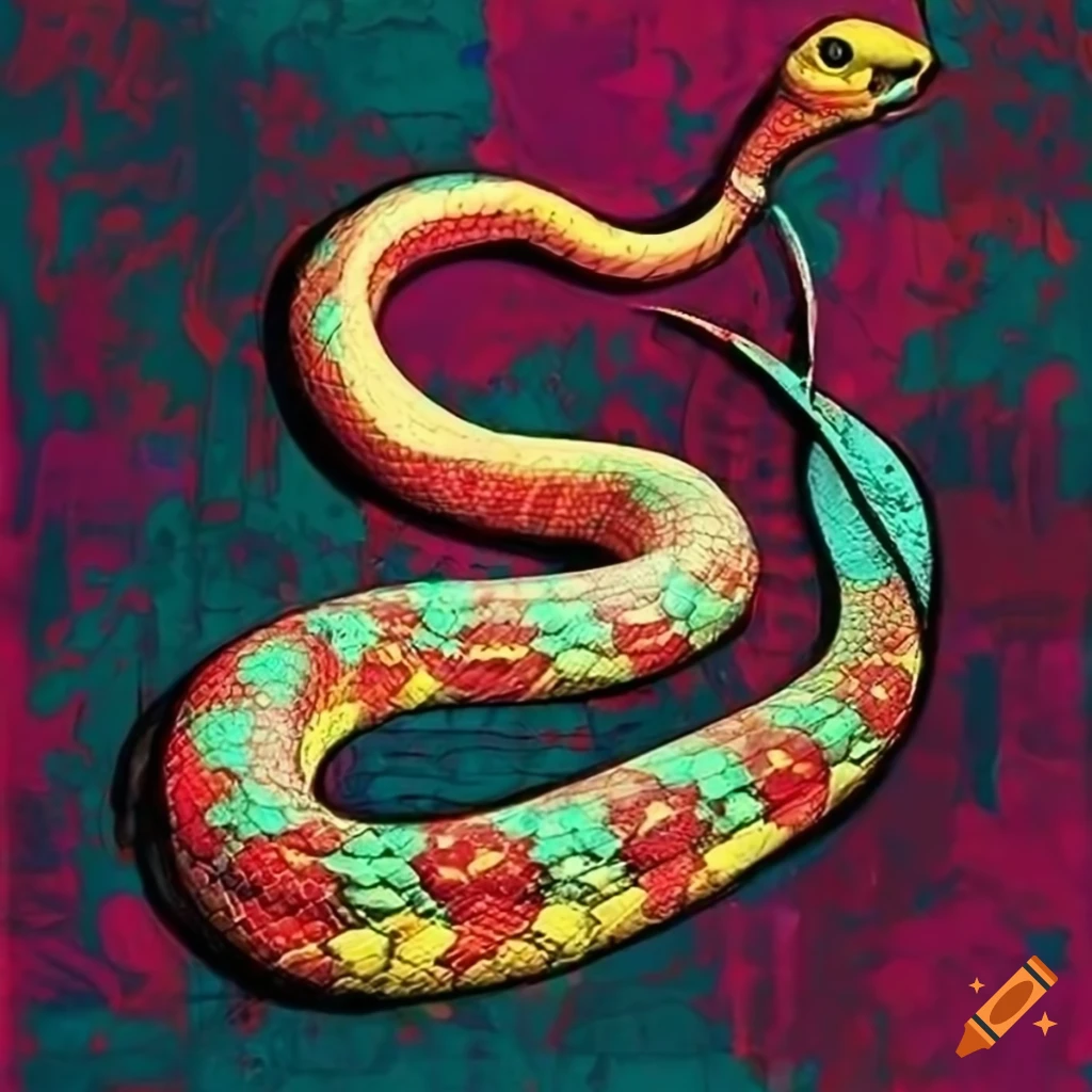 Snake pop art on Craiyon