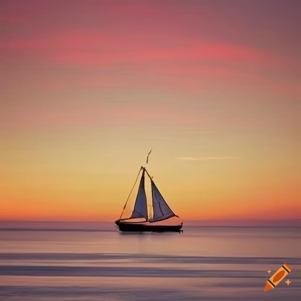 The image portrays a serene ocean sunset with warm colors in the