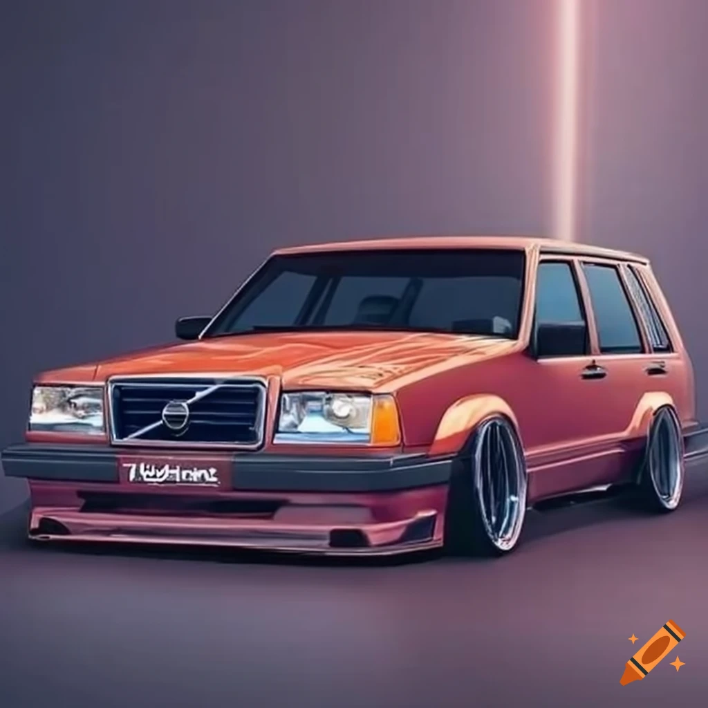 Modified volvo 740 with a sleek widebody kit on Craiyon