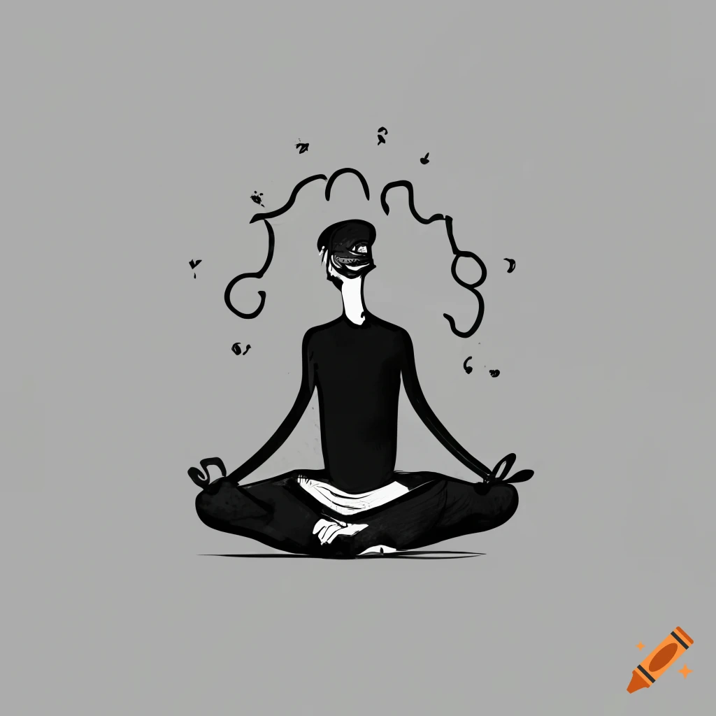 Single one line drawing young businessman relaxes and meditates in lotus  position on clouds. Peaceful man relaxing with yoga or meditation pose.  Continuous line draw design graphic vector illustration 10349392 Vector Art