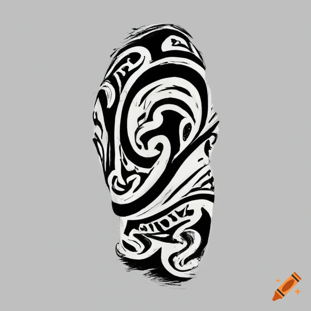 Simple tribal sleeve tattoo stencil on Craiyon