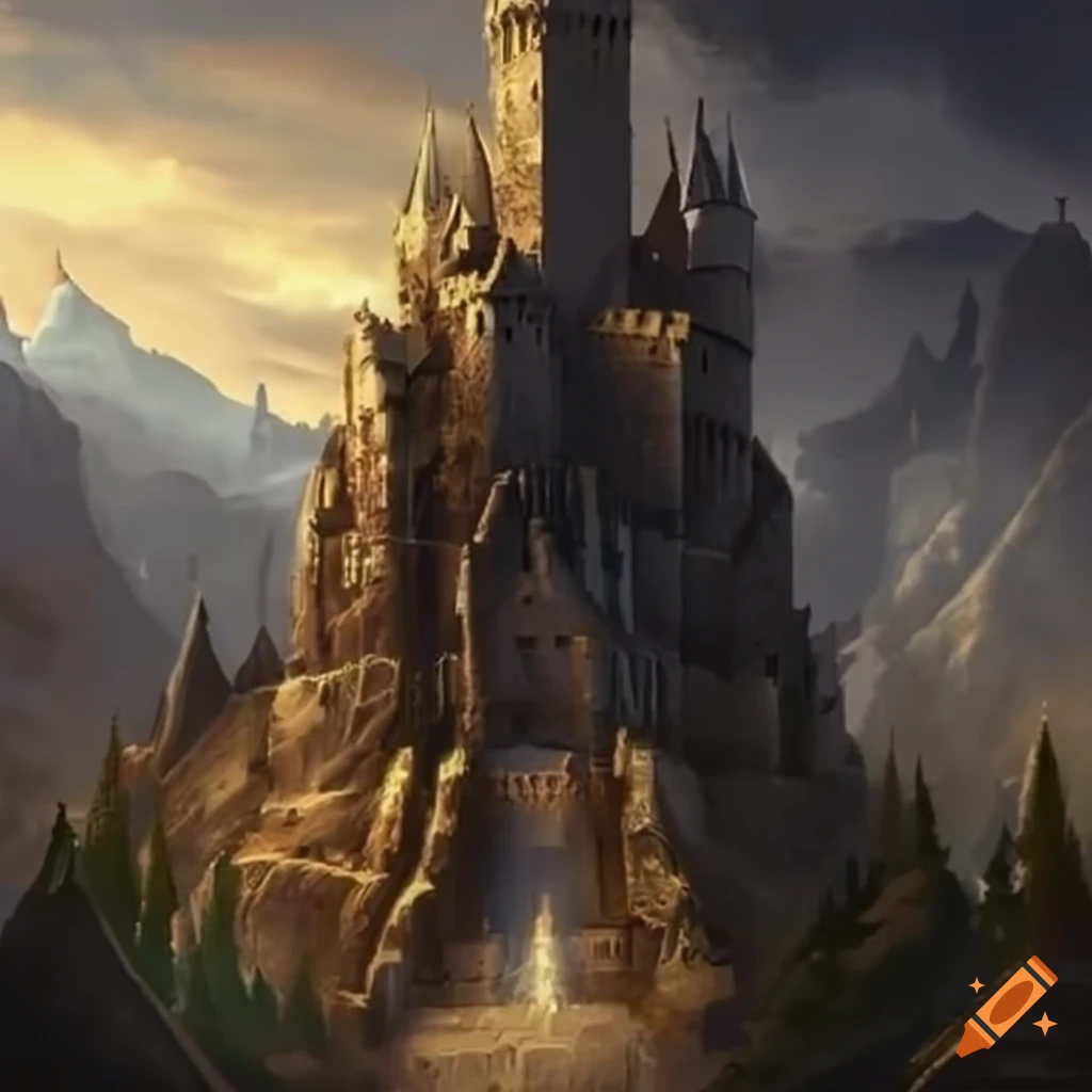 Knight, mountain, castle