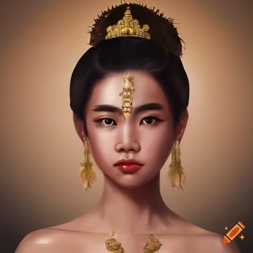 Ethereal thai woman in a dreamy digital painting on Craiyon