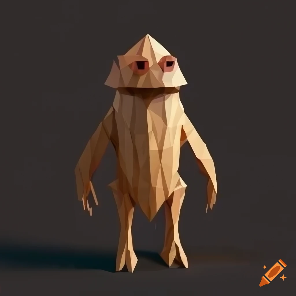 reference low poly wooden monster