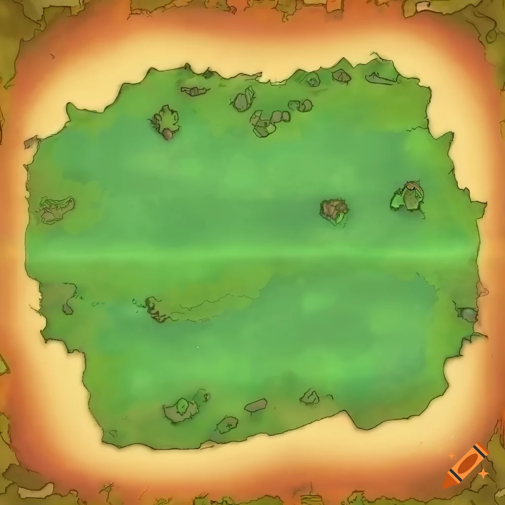 Dnd wide open plains map with a top down view with a couple of bushes ...