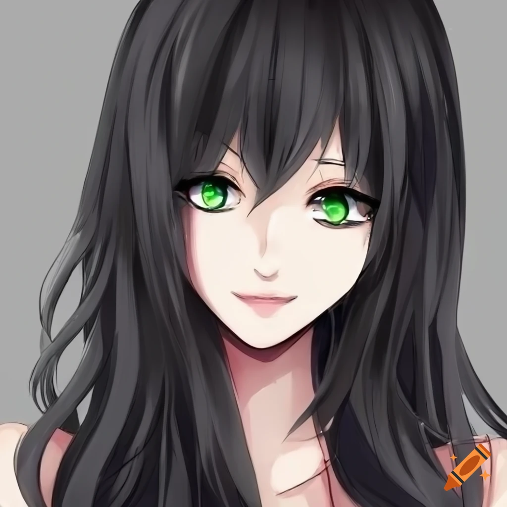 Anime black hair girl