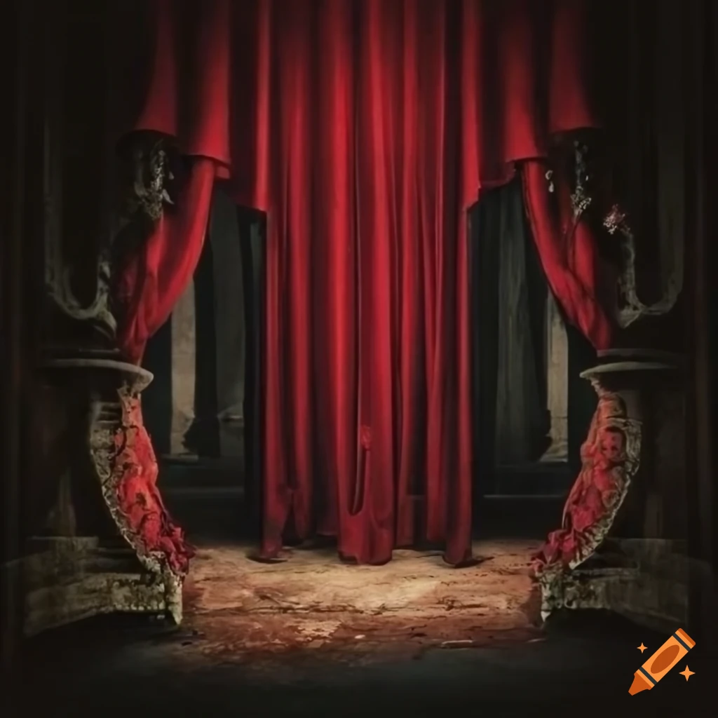 red curtain spotlight