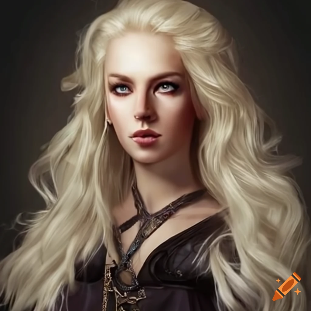Beautiful Heavily Detailed Blonde Female Hairstyles For A Medieval Fantasy Story 
