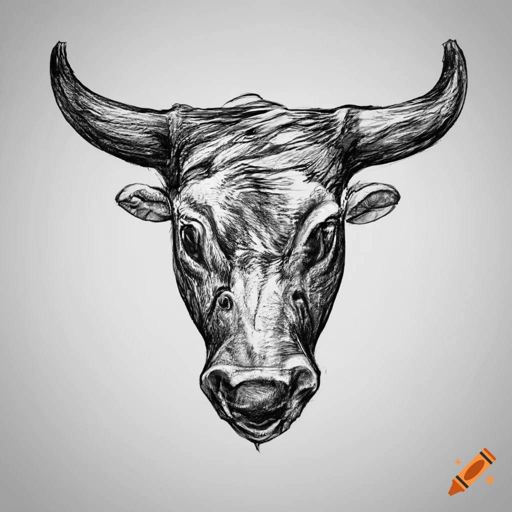Bull head drawing - Top vector, png, psd files on Nohat.cc