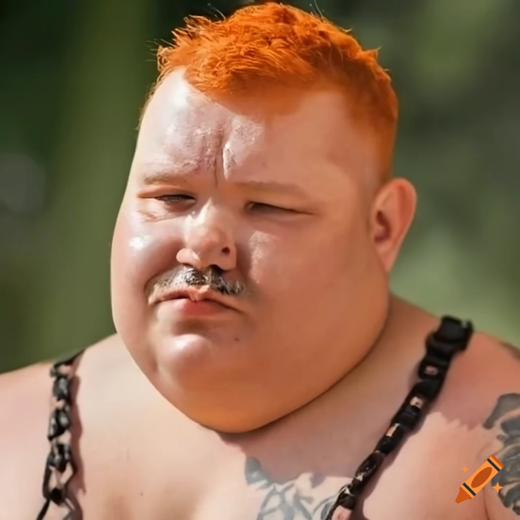 fat-obese-bavarian-man-short-orange-hair-red-bearded-in-mud-tattoo-in