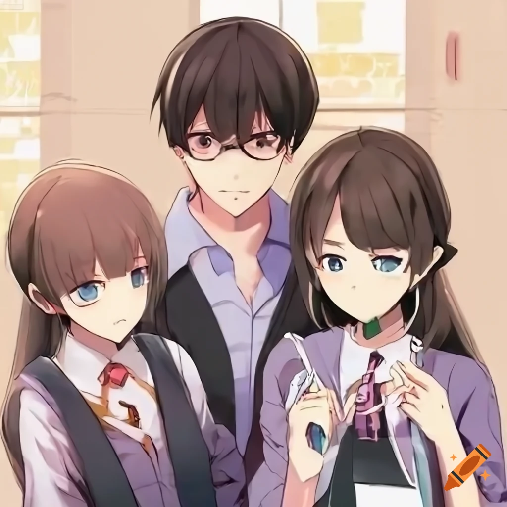 Anime style 2 Male University Students And 2 Female University Students anime-style-2-male-university-students-and-2-female-university-students