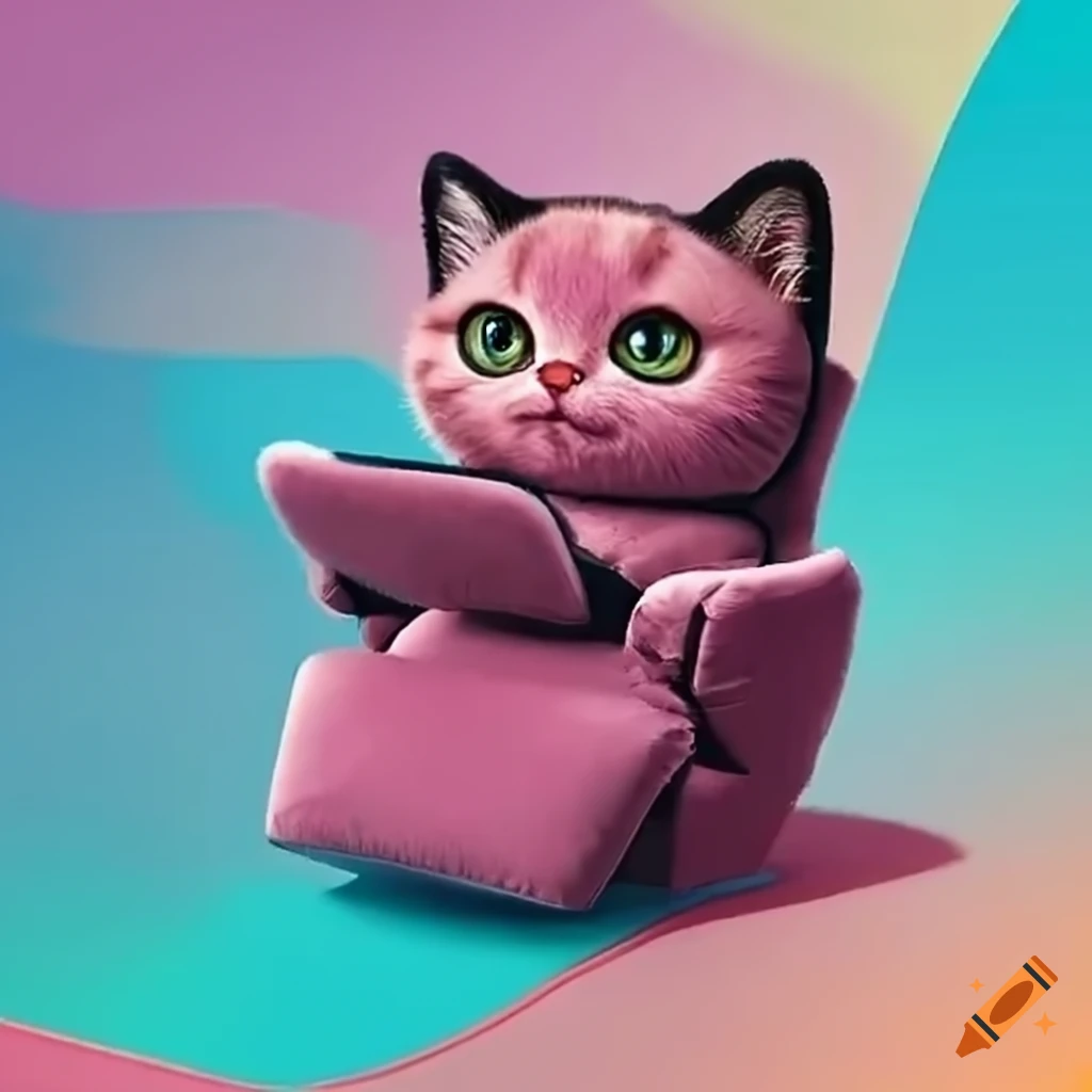 Nintendo switch cozy kitten recliner laptop coding